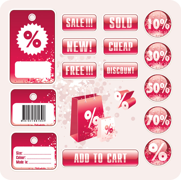 free vector Discount tag vector store sales